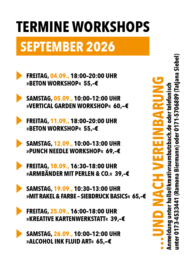 Workshoptermine September 2026