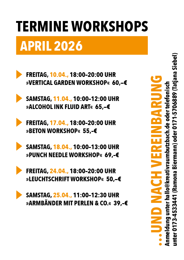 Workshoptermine April 2026