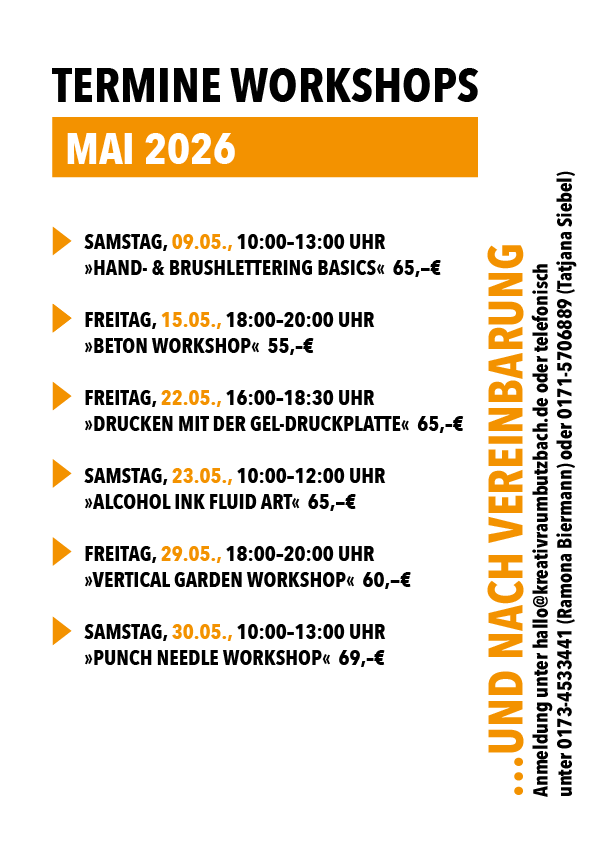 Workshoptermine Mai 2026